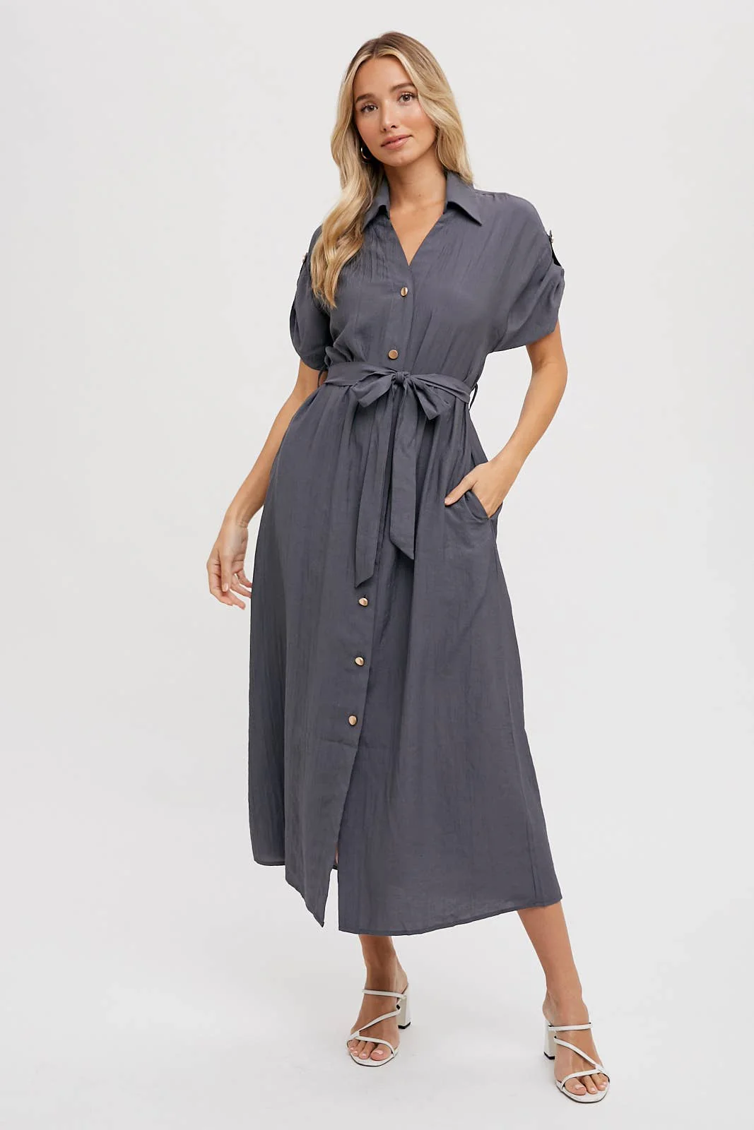 103D8016-917A-76C5-C421-4C5479D800C0 Belted Shirt Dress - Image 2