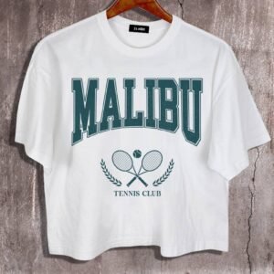 Tennis Club Malibu Graphic Crop Tee