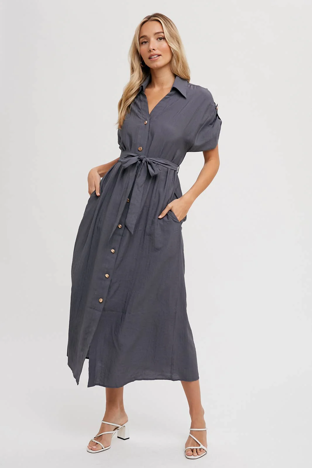 2D344BAA-CADE-B48D-BD3F-6C5BD7AD543B Belted Shirt Dress - Image 7
