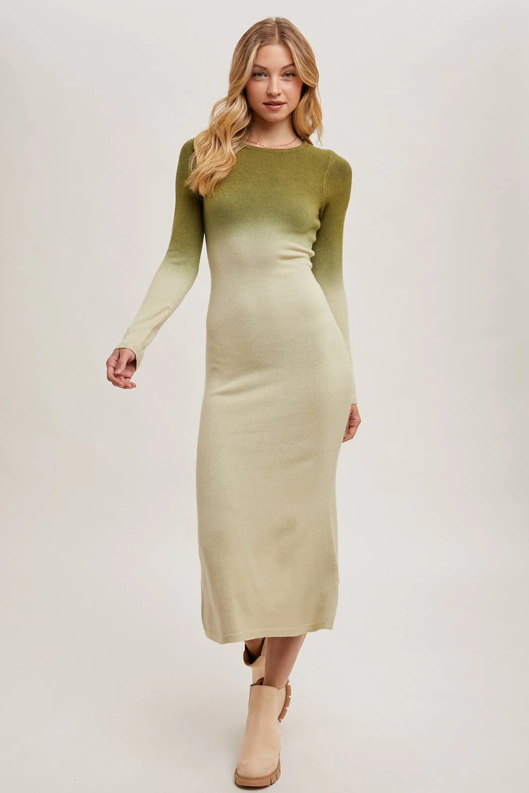 334F02F3-7AF4-92DC-3B7D-ABB29D9AF9D1 OMBRE BODYCON KNIT MIDI DRESS - Image 16