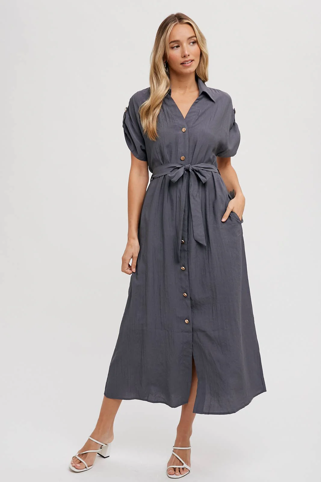3BE1FEEF-02FB-3295-4788-3A5EF6DAF934 Belted Shirt Dress