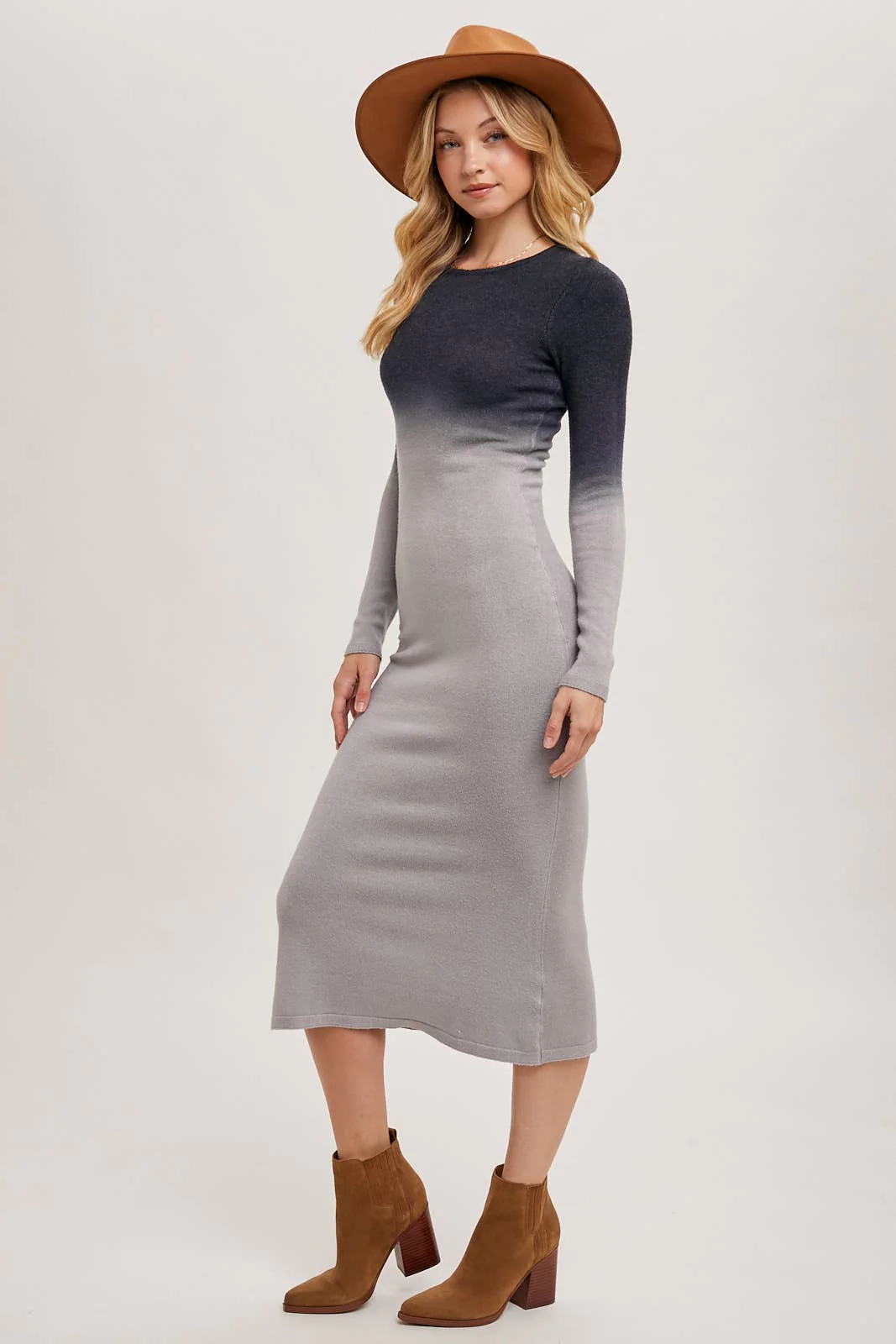 4EC82097-9BFD-3C16-C847-EF8B0F8487BB OMBRE BODYCON KNIT MIDI DRESS - Image 9