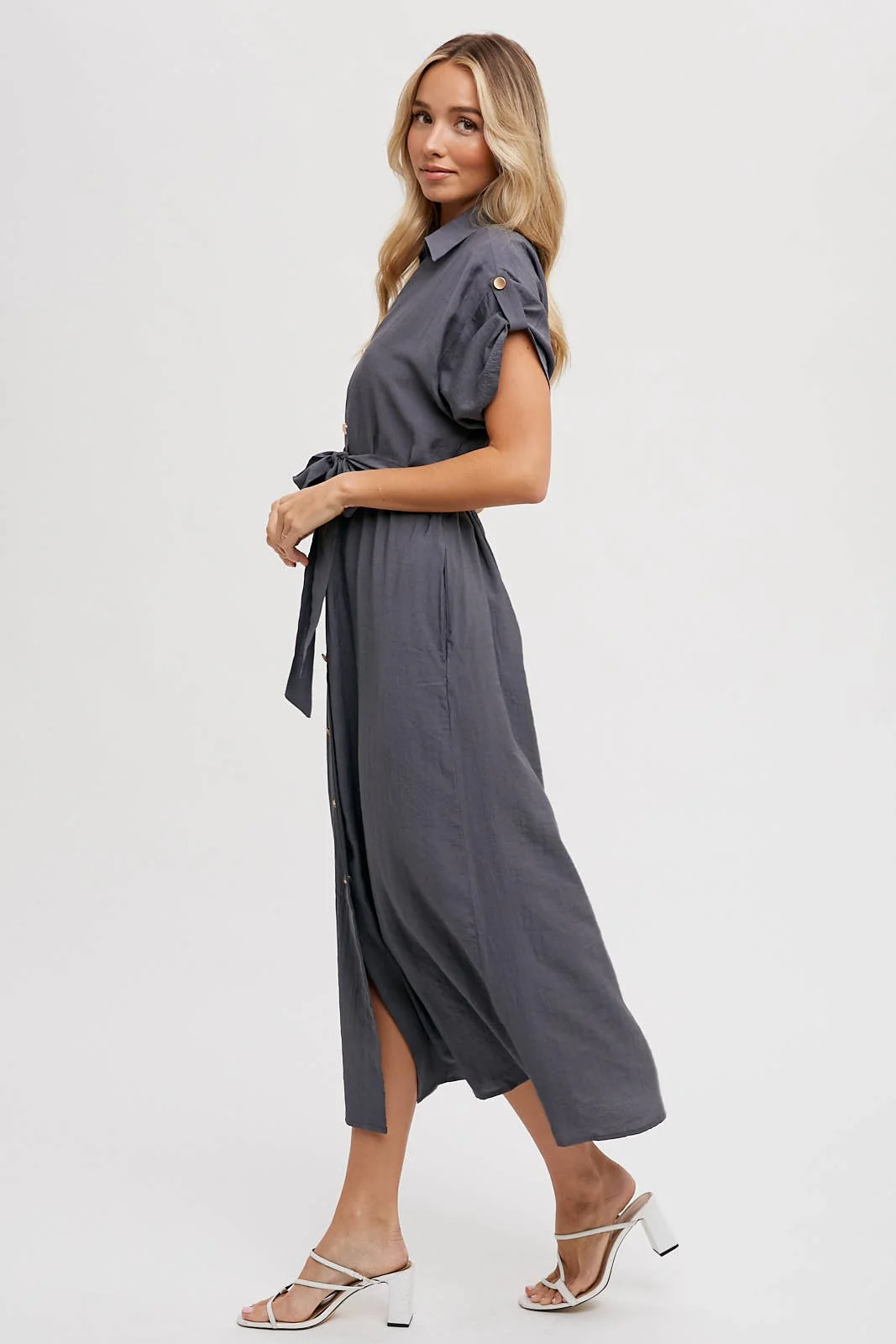 54973112-BADD-AF72-63E8-0D204F905195 Belted Shirt Dress - Image 3