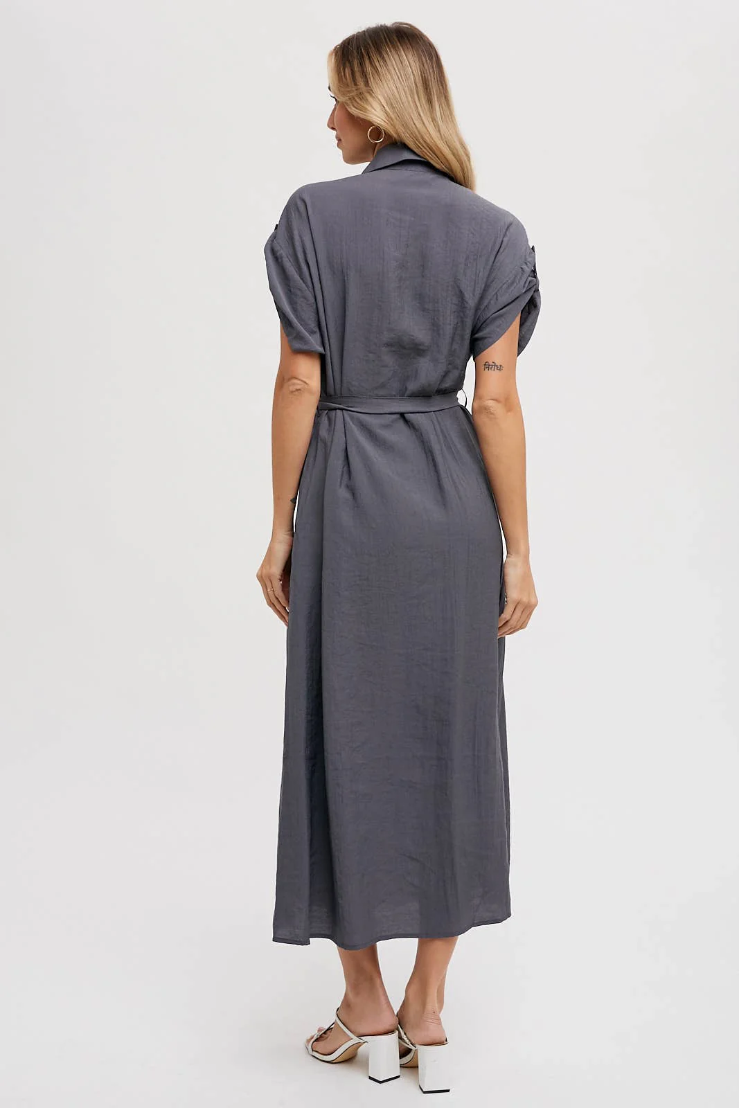 54F0F0A0-5F84-FDD0-0D36-138ADFF6ACE8 Belted Shirt Dress - Image 9