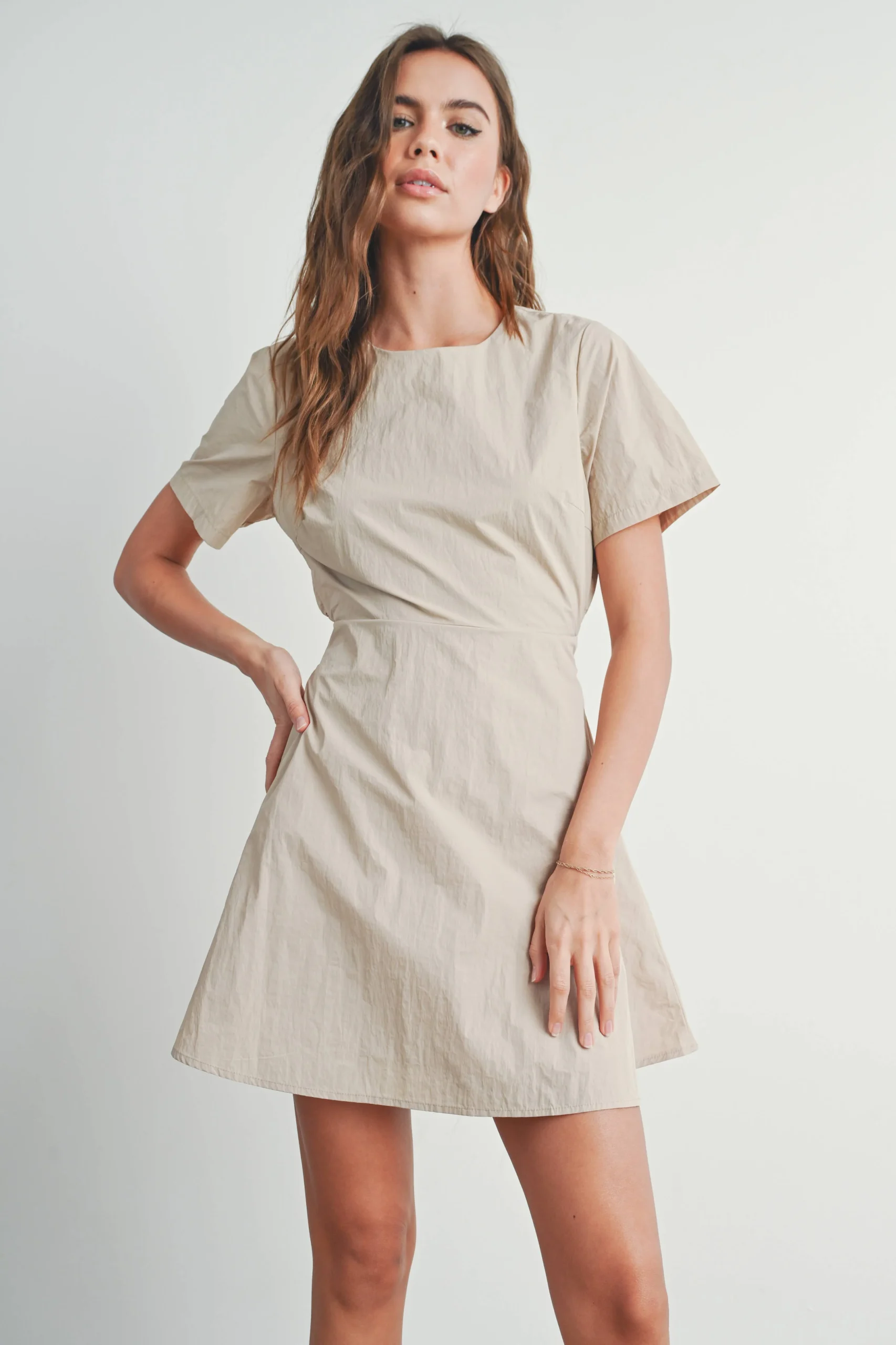 7C55B668-C229-E73E-43CE-91DD98EB4DB0 TIE BACK MINI DRESS