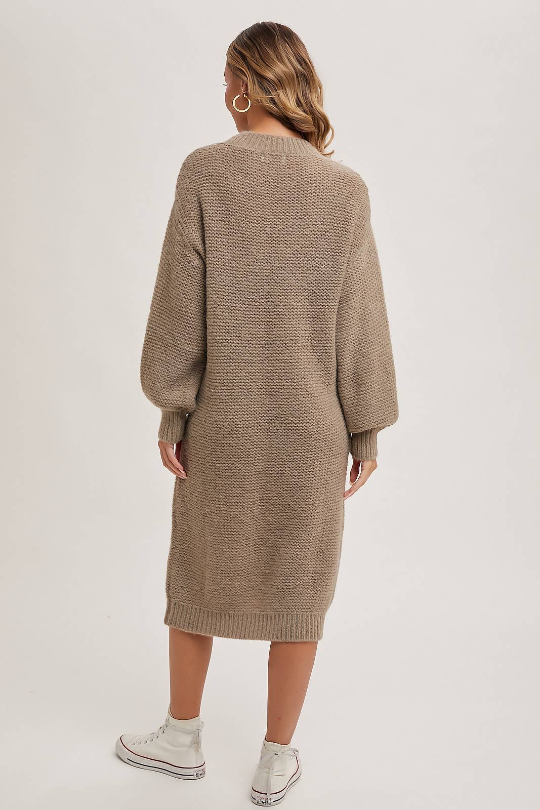 952127CE-0E3D-58F8-83ED-C85EE06DF3F0 OVERSIZED LIGHTWEIGHT KNIT SWEATER MIDI DRESS - Image 21