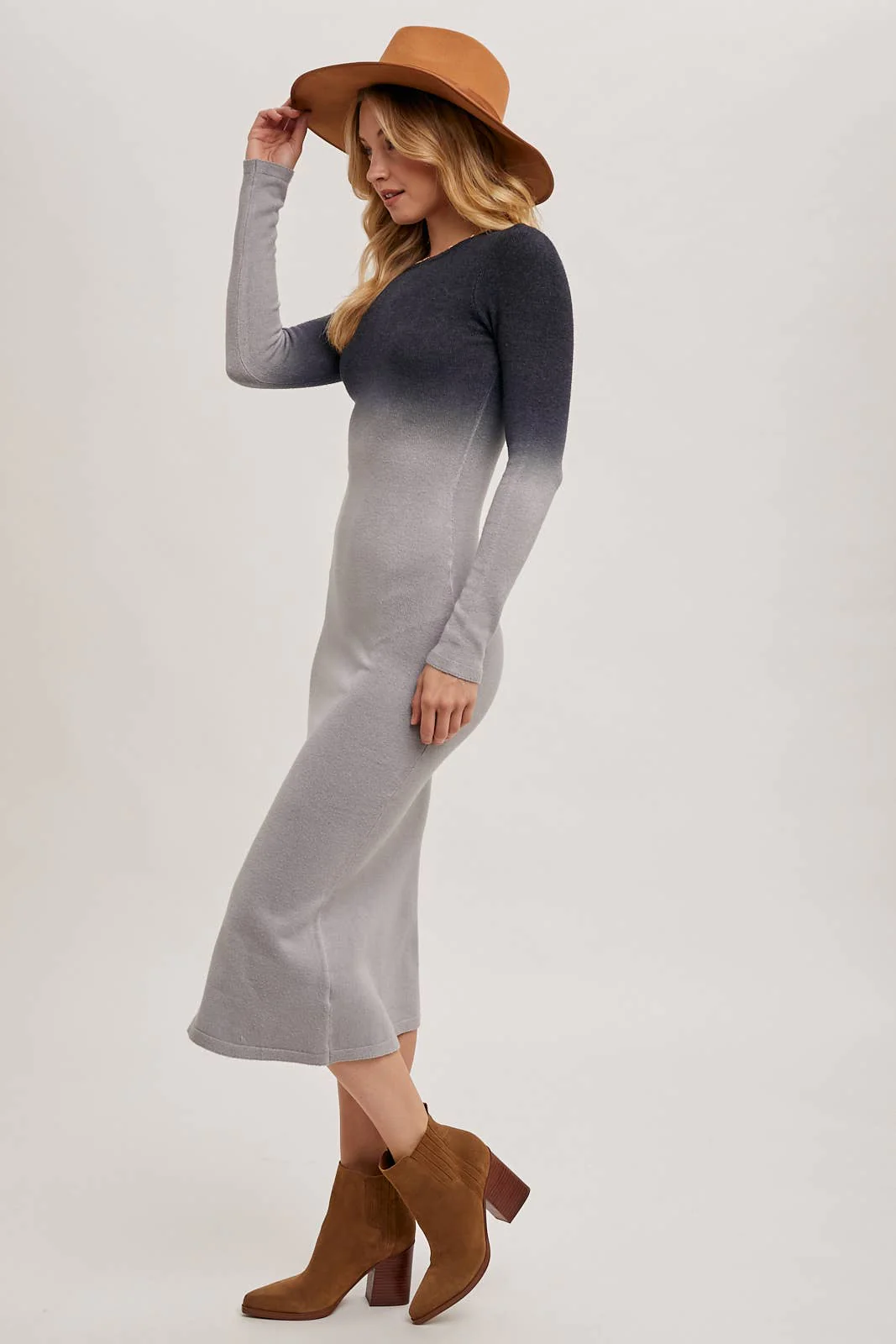 A34DFCEF-F1A0-A0D8-981B-575C464A92D1 OMBRE BODYCON KNIT MIDI DRESS - Image 8