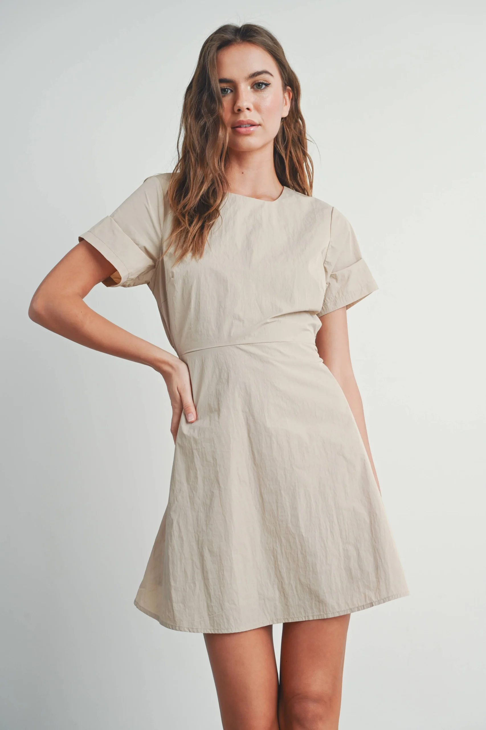 BAAA35C0-3EB8-DEC0-00E1-7C74B5AB273C TIE BACK MINI DRESS - Image 2