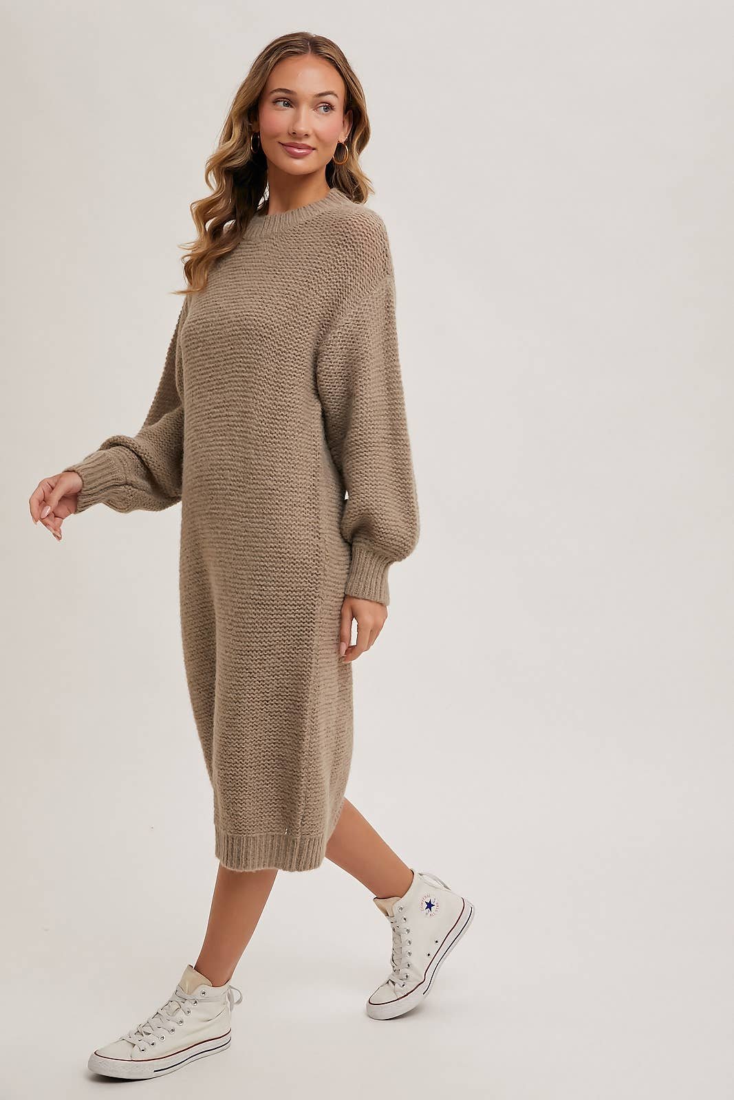 D84BD7CA-43DD-61ED-3421-8DBB9F6233A6 OVERSIZED LIGHTWEIGHT KNIT SWEATER MIDI DRESS - Image 12