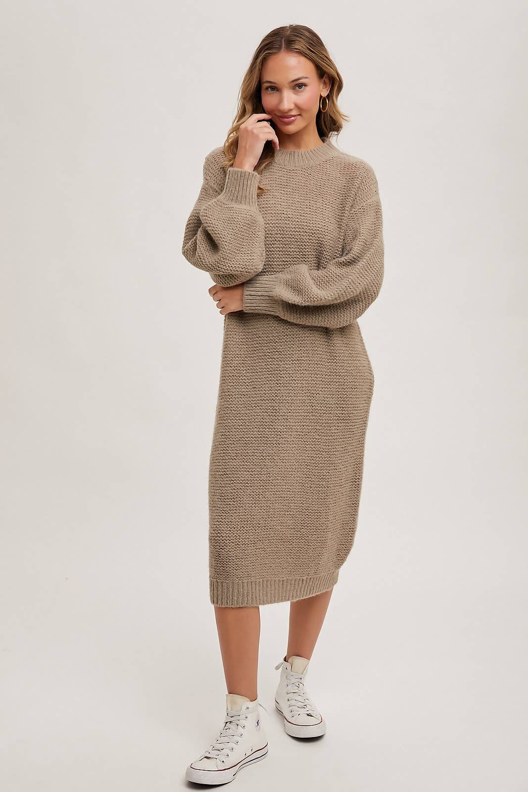 F942F510-26D6-1D14-627C-044E287ECE95 OVERSIZED LIGHTWEIGHT KNIT SWEATER MIDI DRESS - Image 13